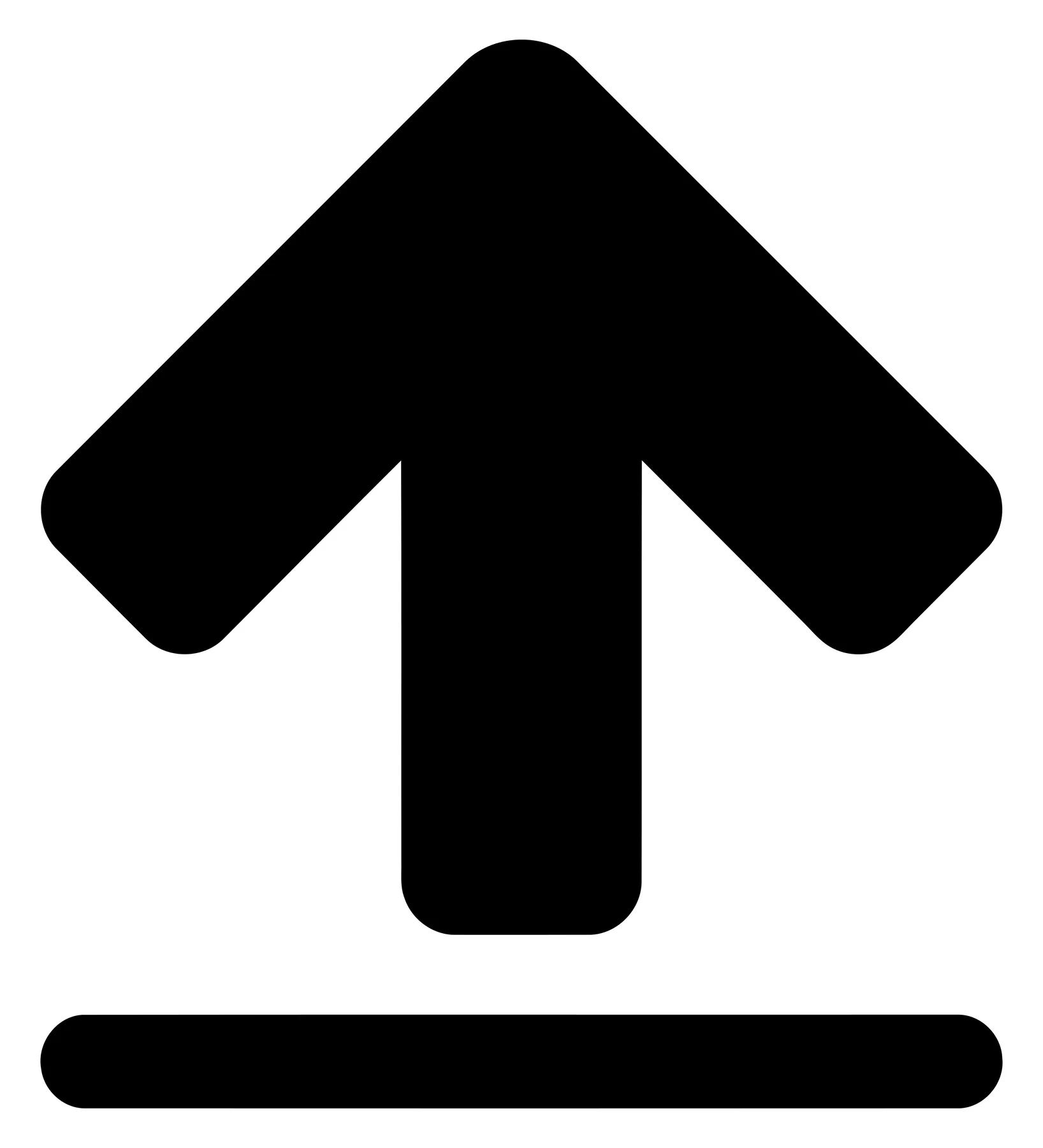 Black Upload Icon with Arrow and Line