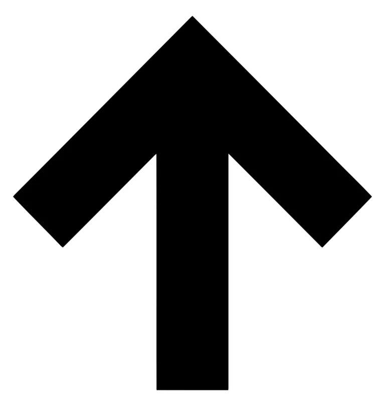 upward arrow icon, black directional sign, simple navigation symbol