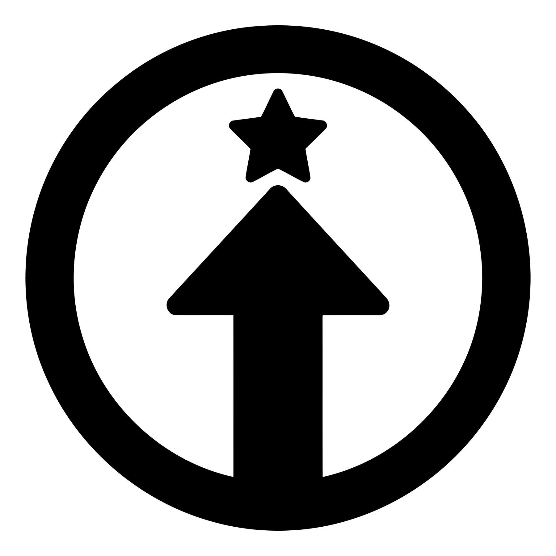 upward arrow with a star inside a circle icon