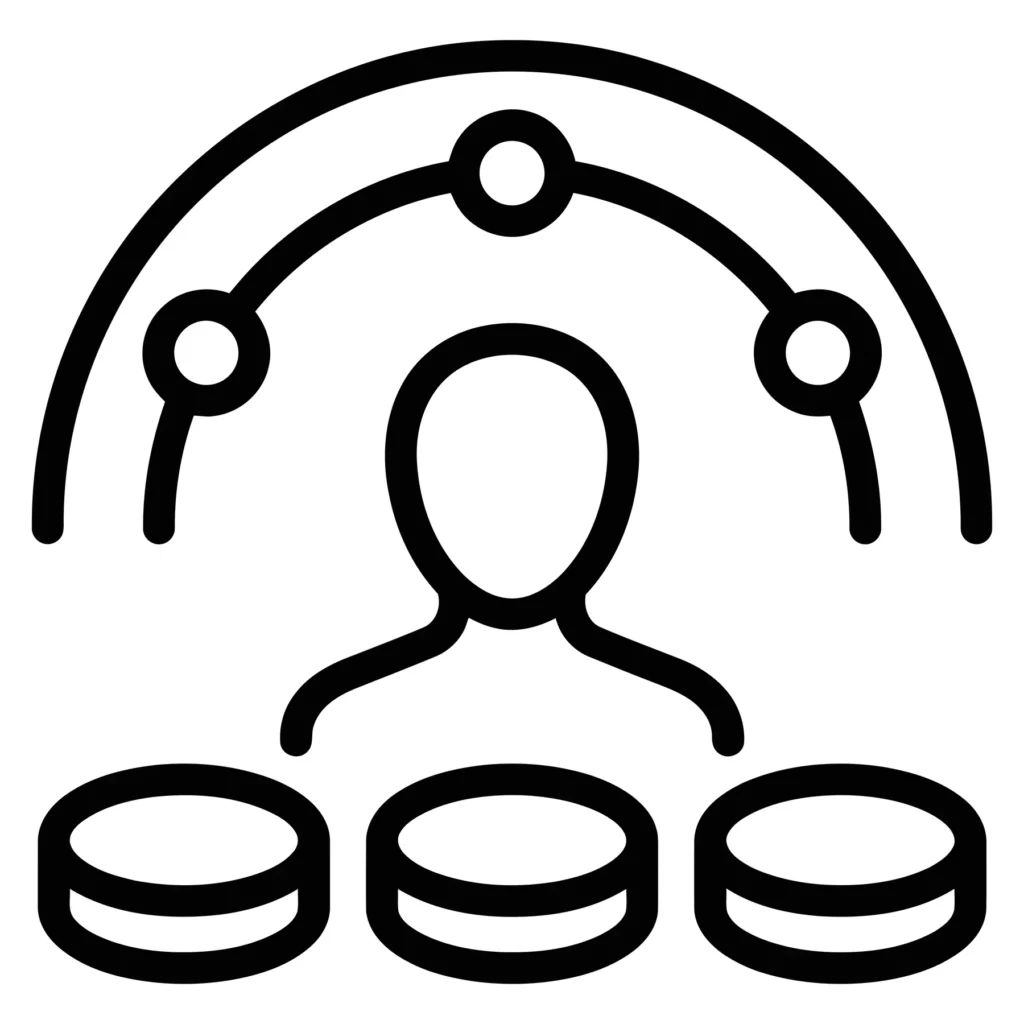 user management and data processing icon set