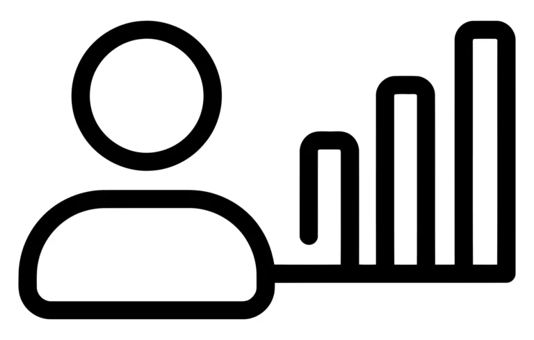 user performance growth icon with bar chart