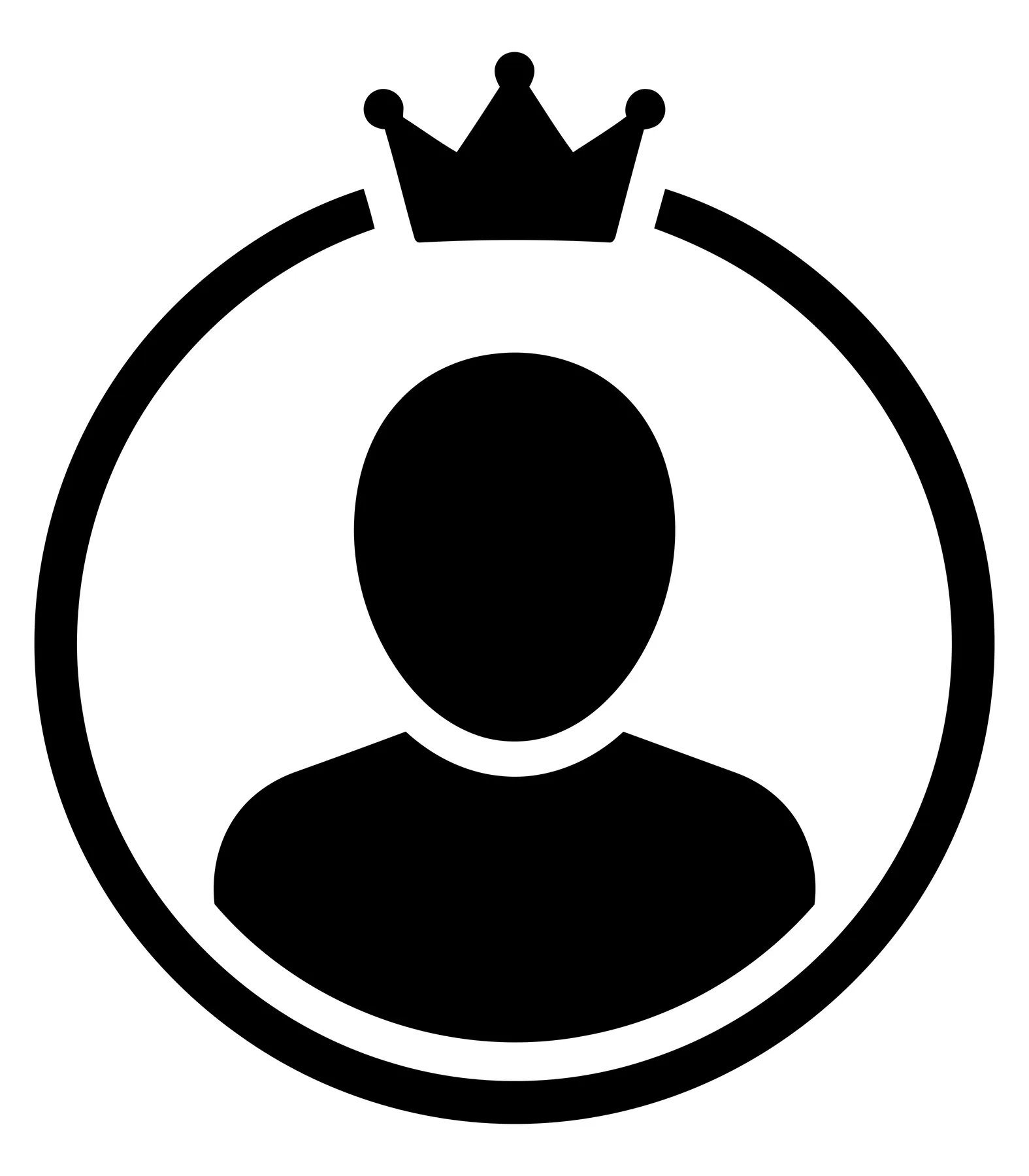 Premium User Profile Icon with Crown Symbol