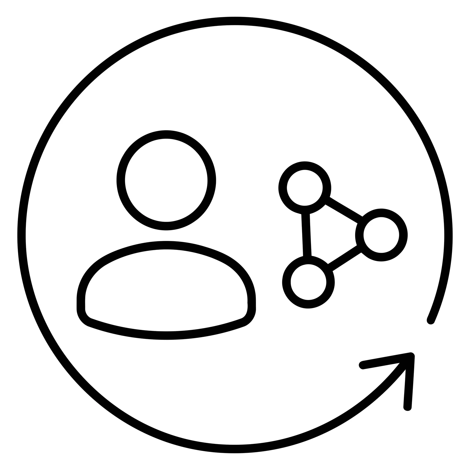 User Profile Icon with Network Connection Symbol