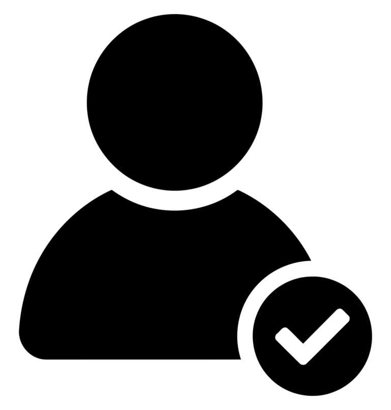 user profile with check mark icon