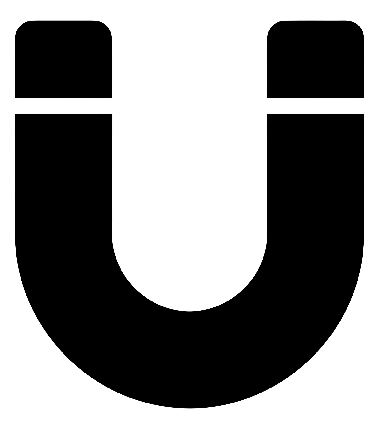 Black Horseshoe Magnet Icon in Flat Design