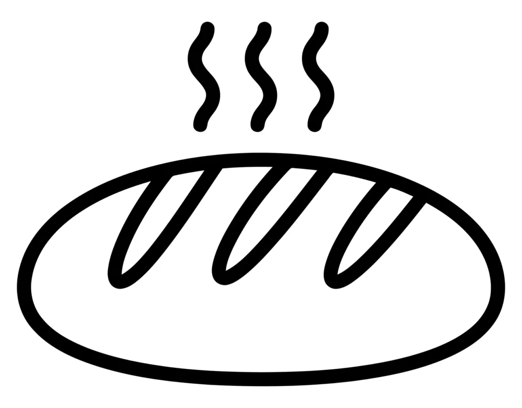 vector icon of a loaf of hot bread