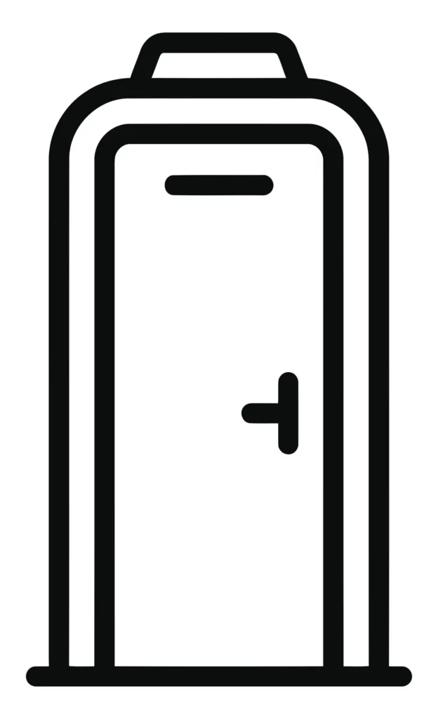 vector icon of a portable toilet or restroom stall