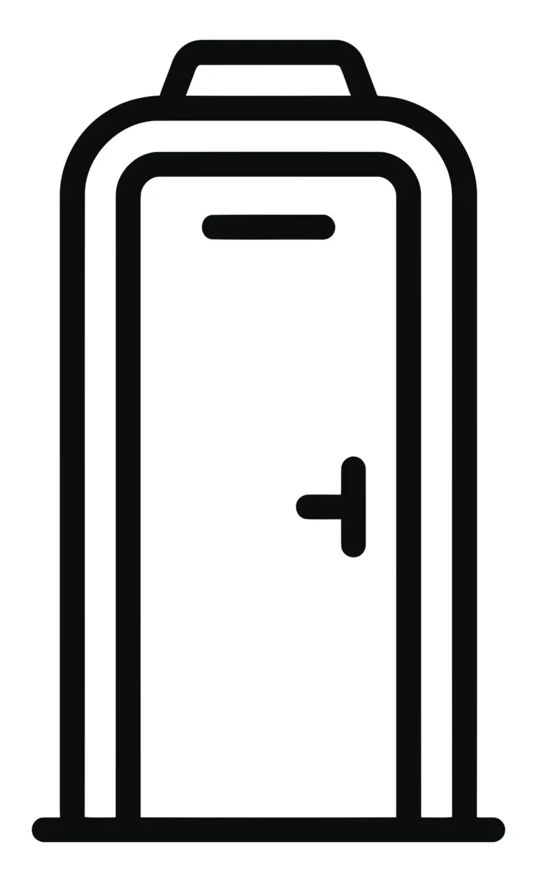 vector icon of a portable toilet or restroom stall