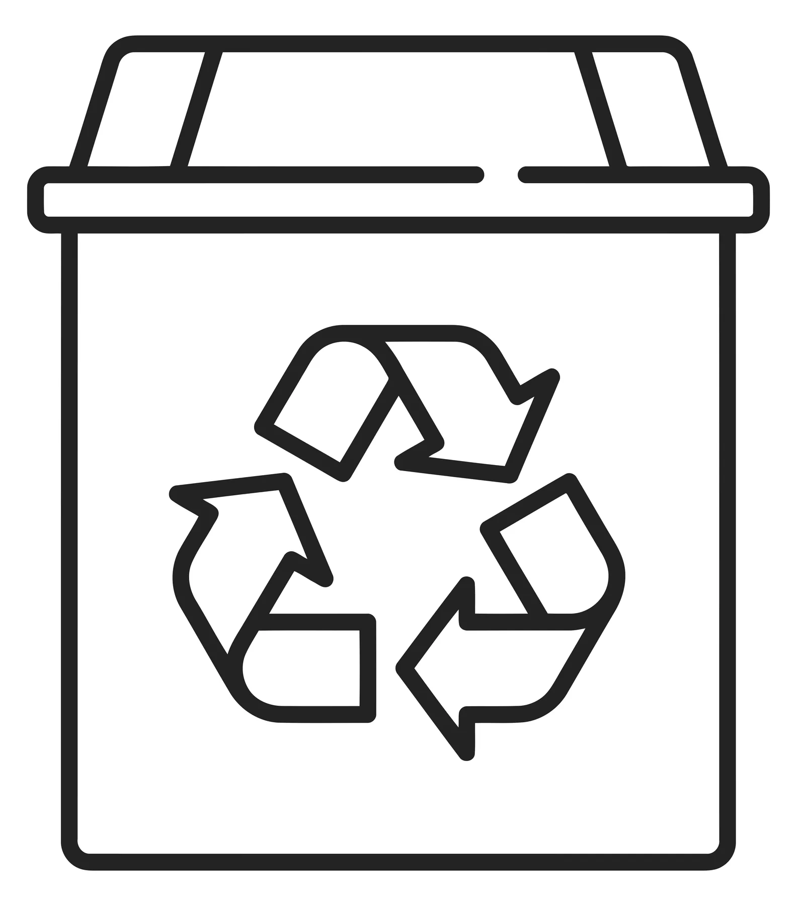 Recycling Bin Icon with Recycle Symbol in Vector Style