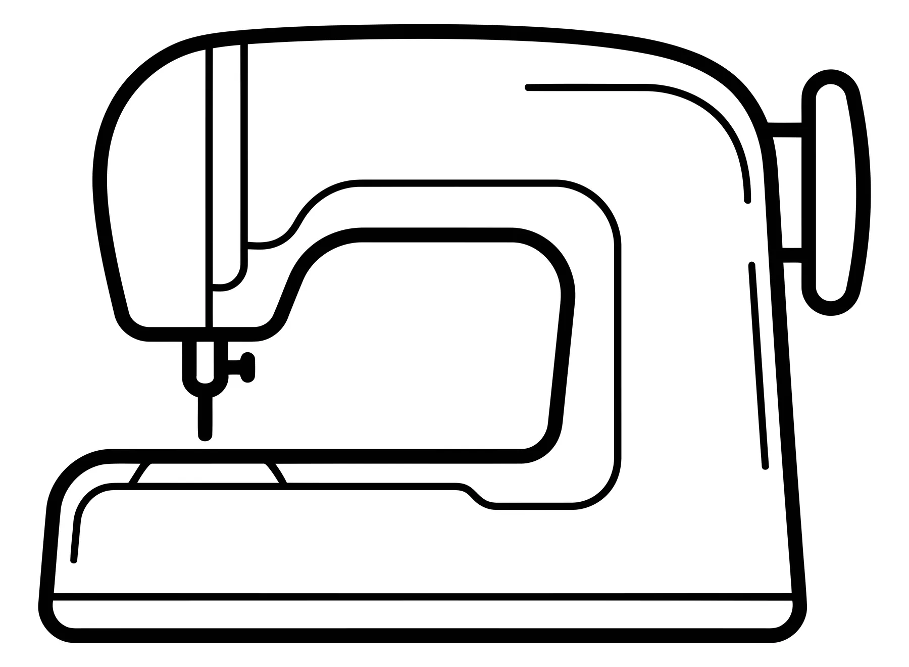 Minimalist Line Art Sewing Machine Vector Icon