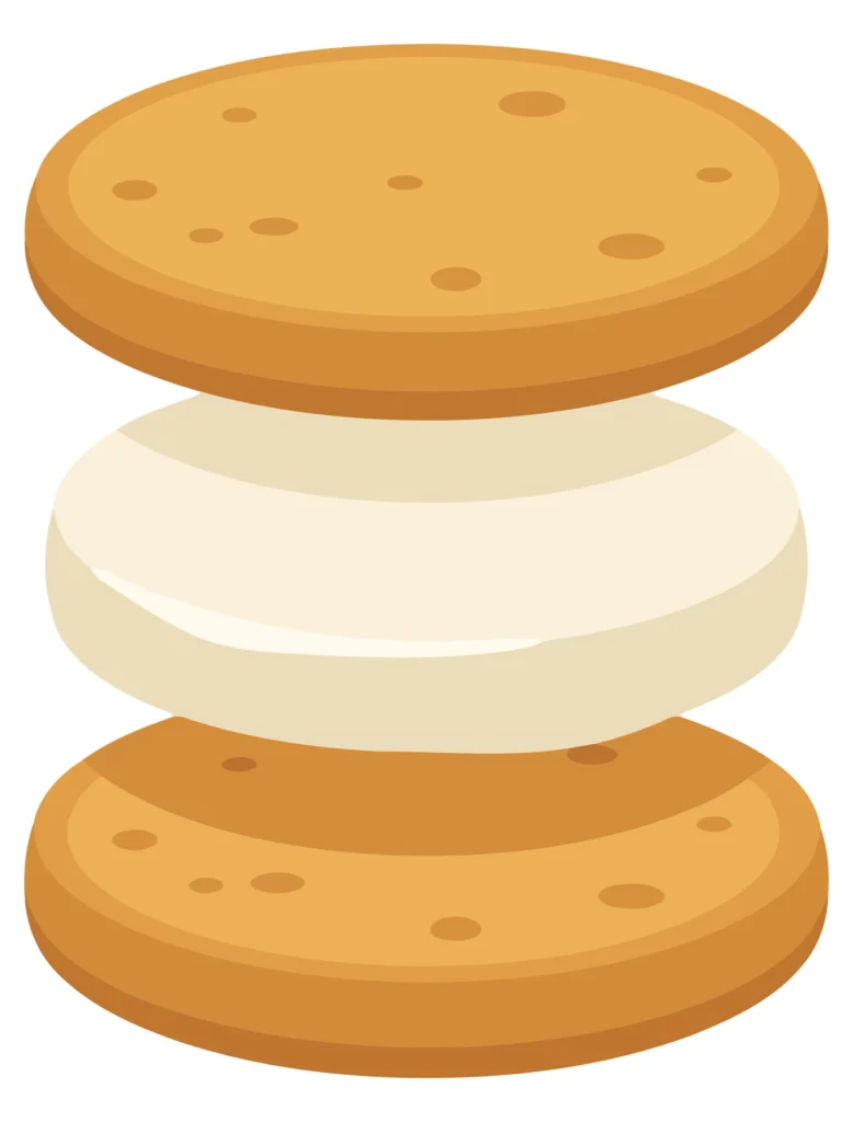 vector illustration of a delicious smore sandwich with graham crackers and a toasted marshmallow filling