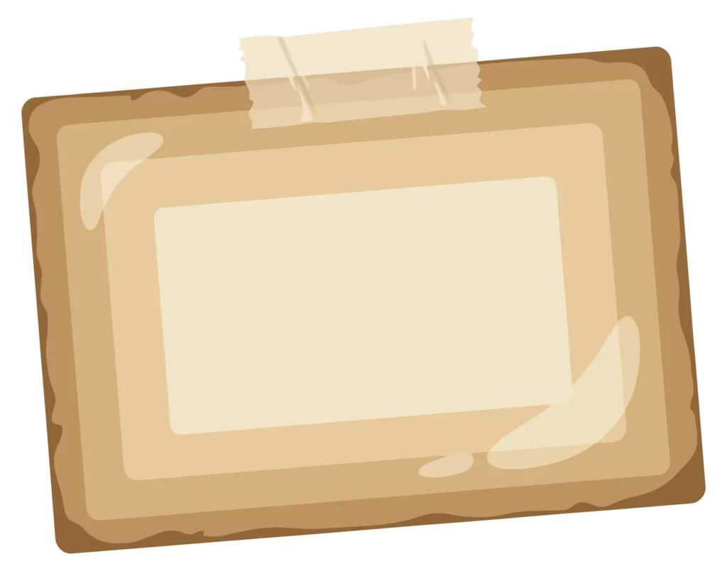 vintage paper frame with adhesive tape