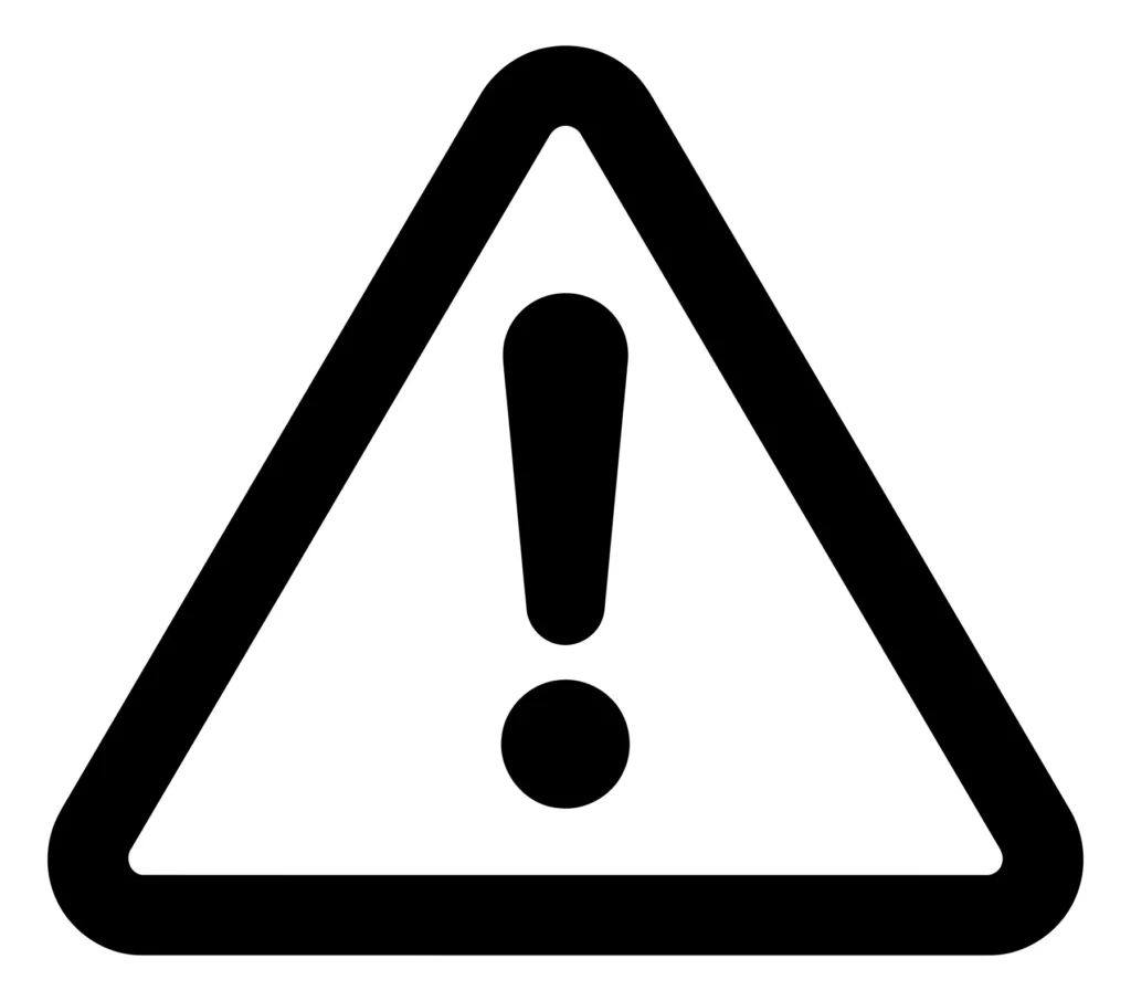 warning sign icon with exclamation mark
