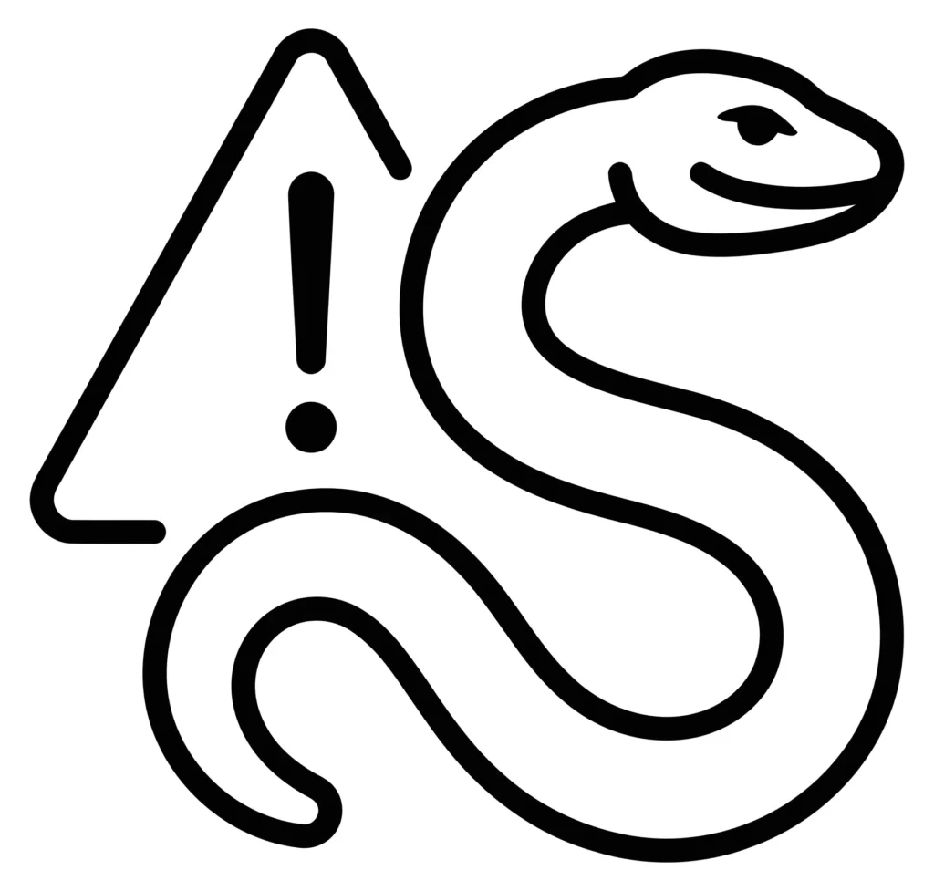 warning sign with a snake icon