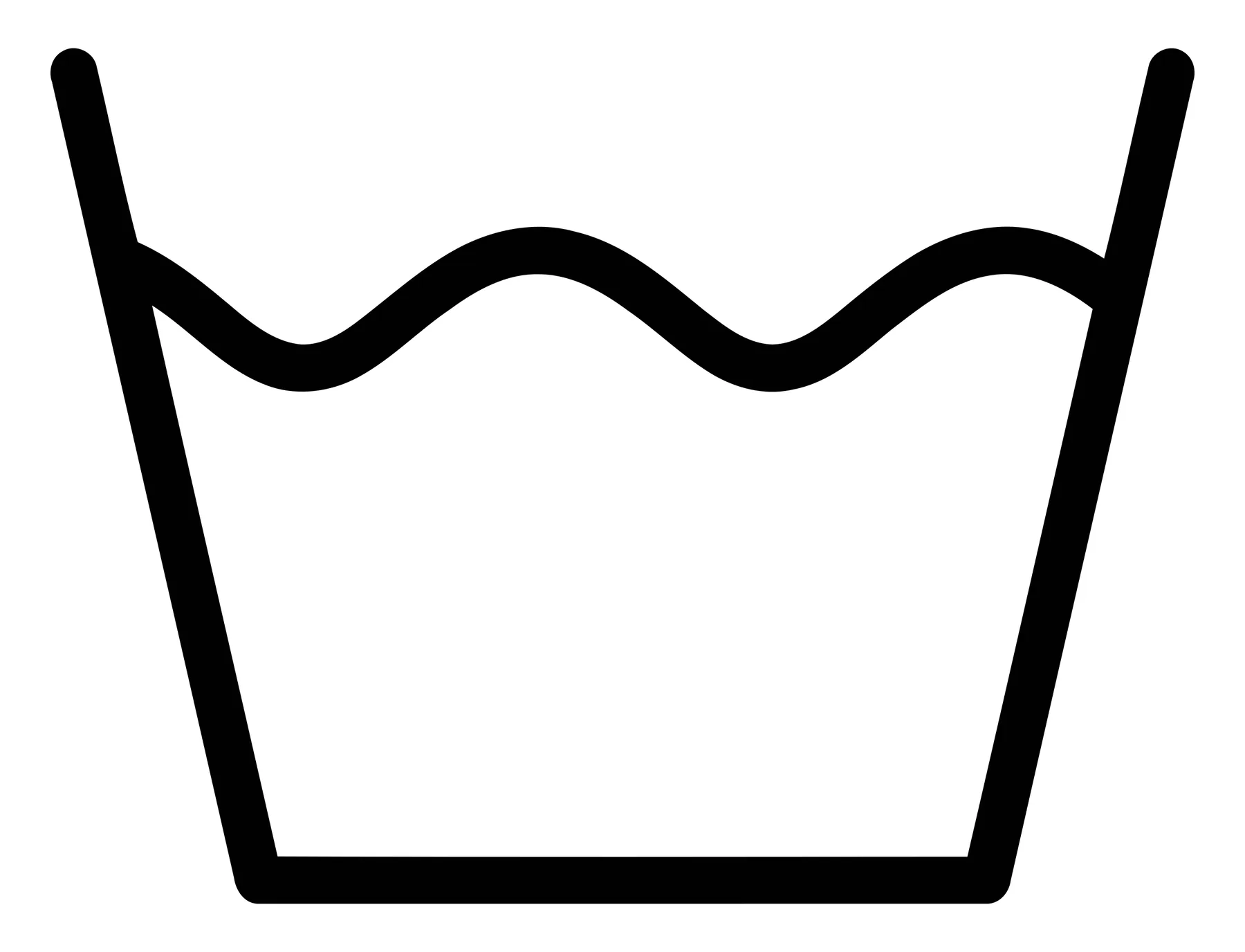 Washing Care Symbol Icon in Minimalist Vector Style
