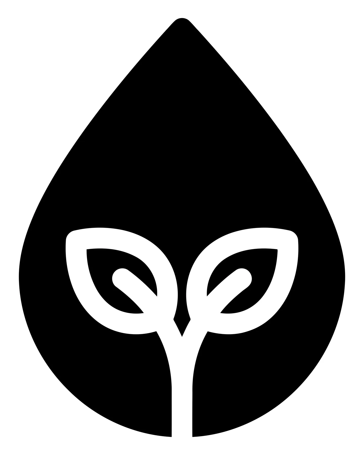 Water Drop with Leaf Sprout Icon Vector