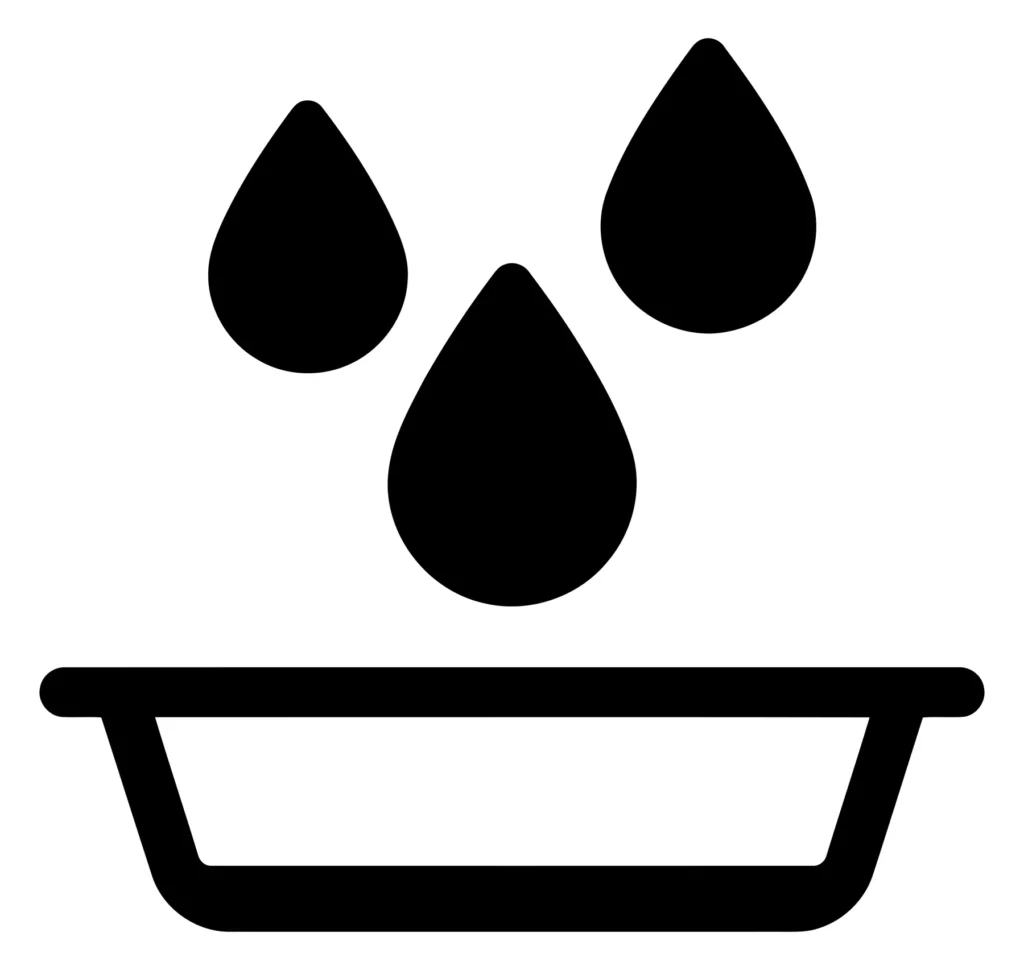 water drops falling into a bowl icon