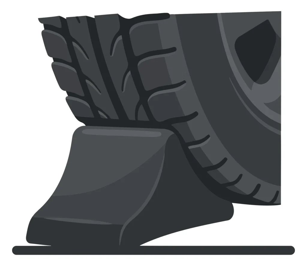 wheel chock under a car tire
