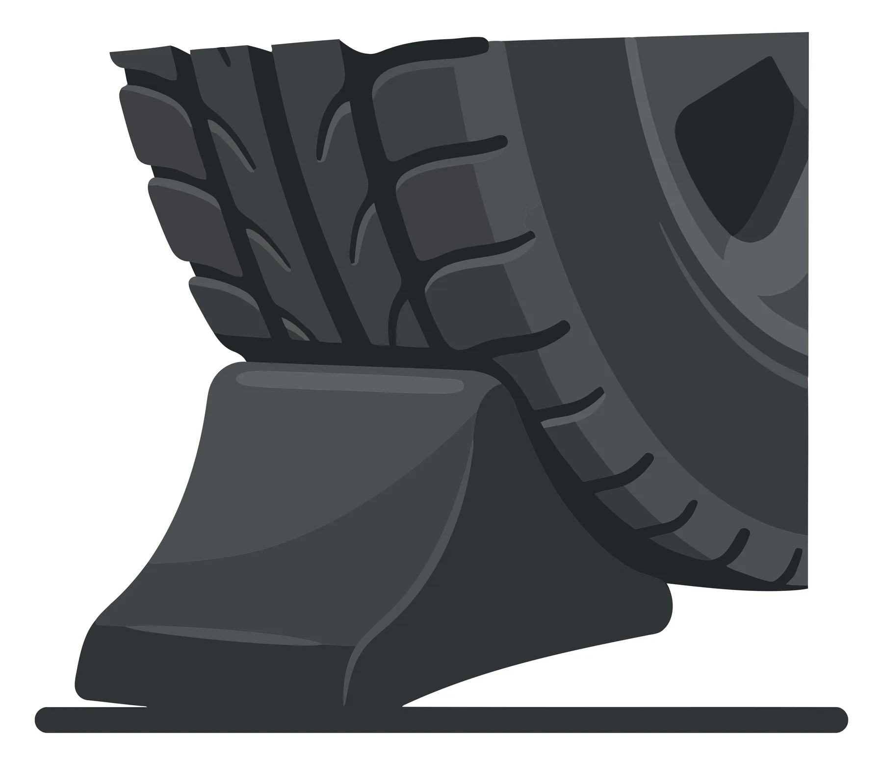 Black Wheel Chock Securing Car Tire
