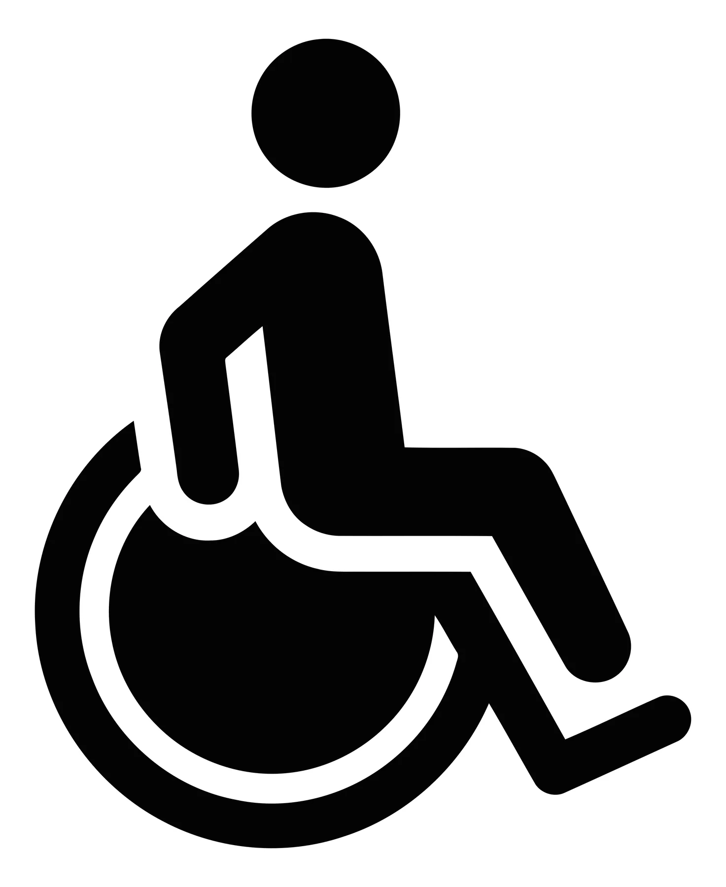 Black and White Wheelchair Accessibility Symbol Icon