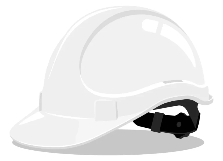 White Construction Safety Hard Hat Vector Illustration