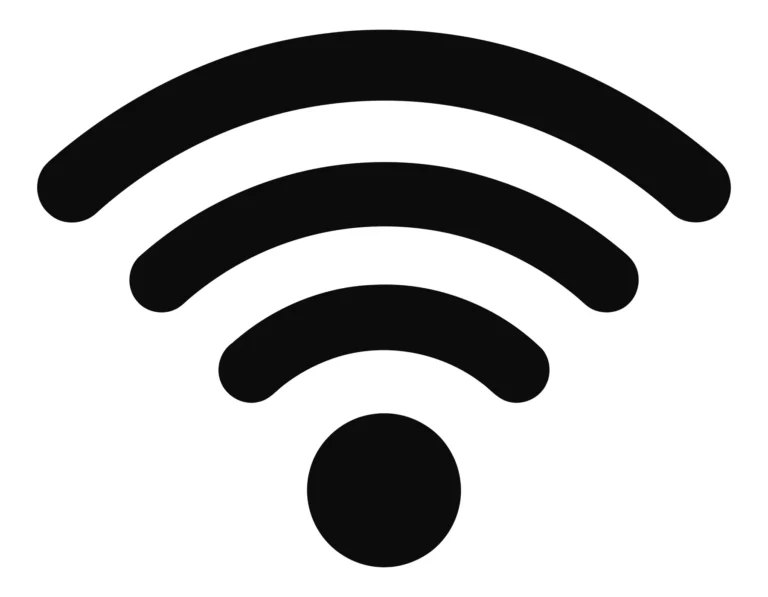 Black WiFi Signal Icon in Minimalist Style