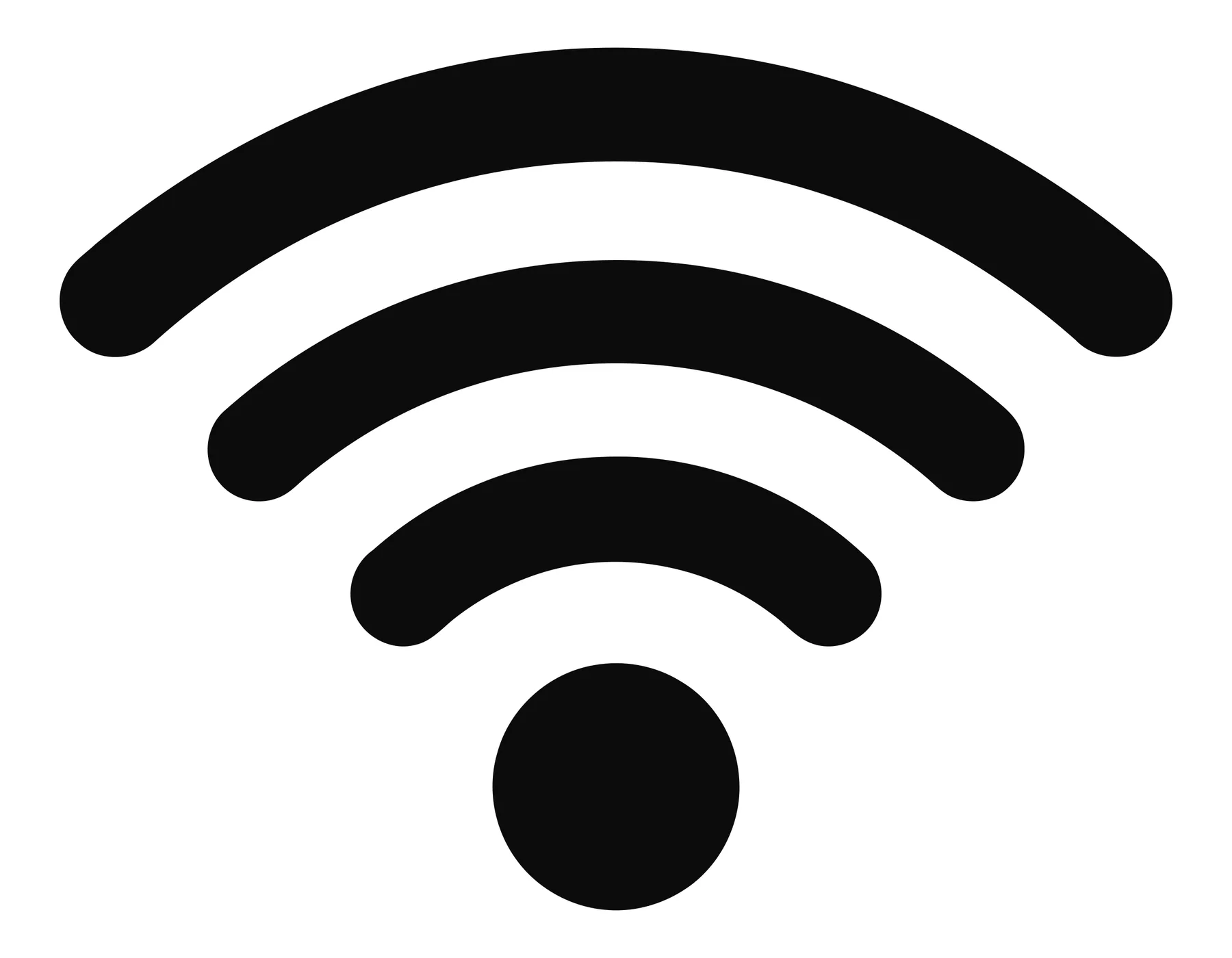 Black WiFi Signal Icon in Minimalist Style