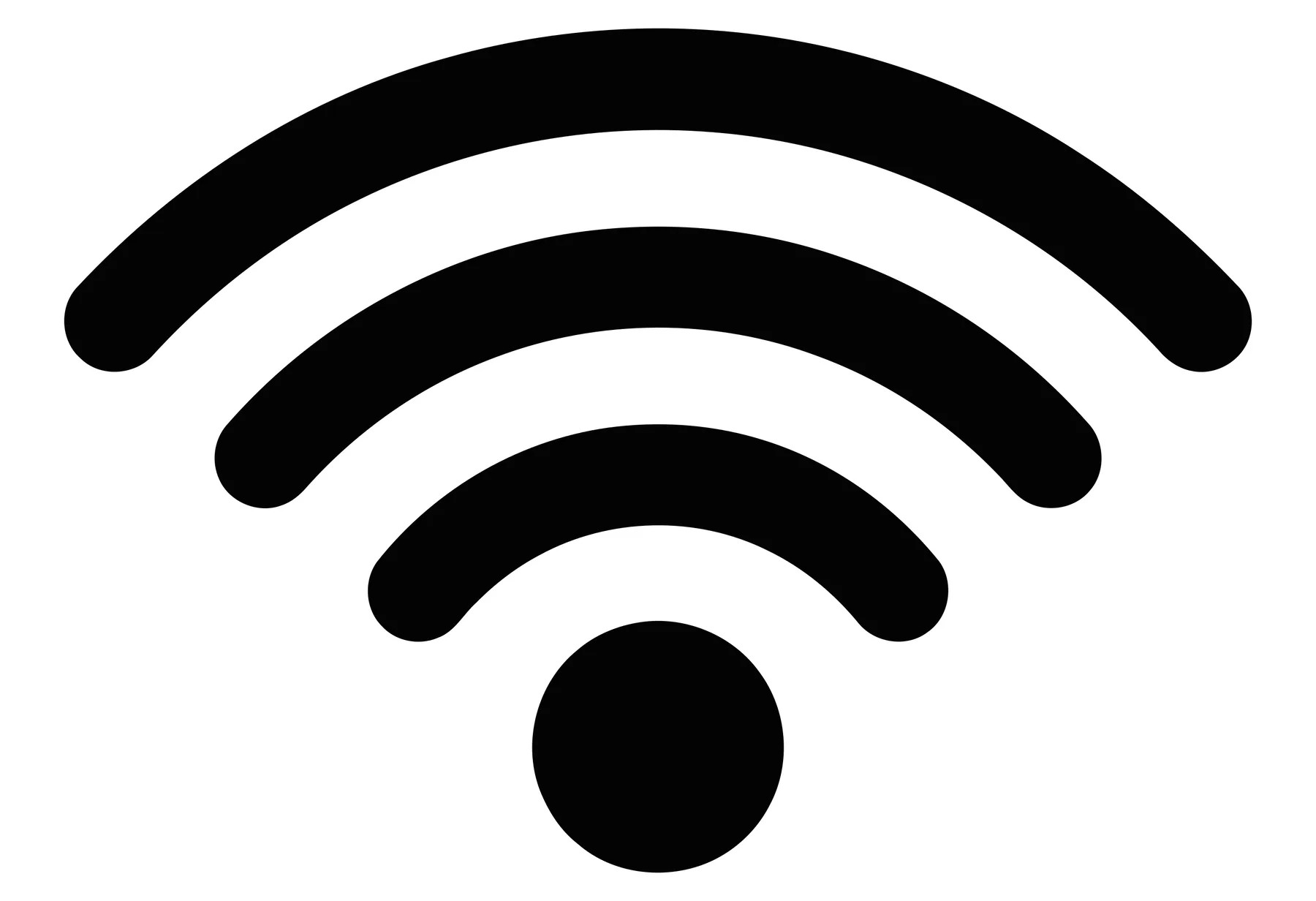 Minimalist WiFi Signal Icon in Black