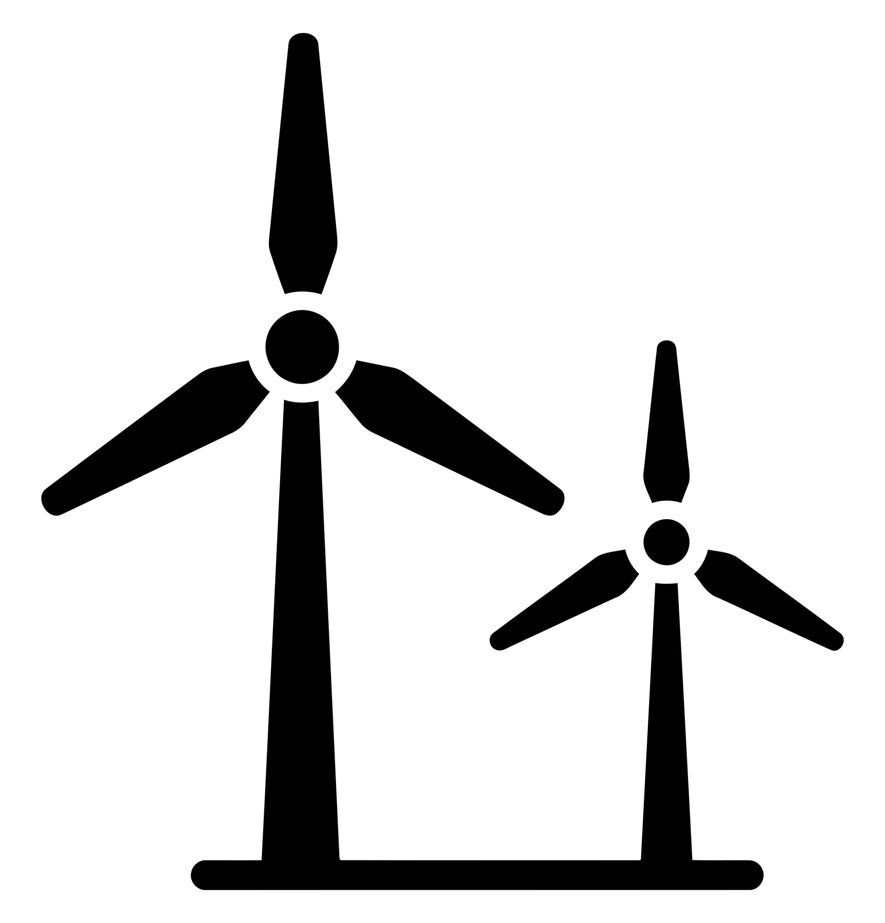 Minimalist Wind Turbine Icon for Renewable Energy
