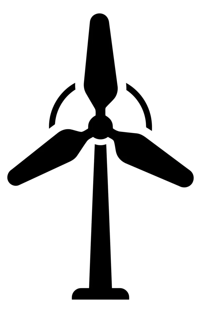 wind turbine icon, renewable energy symbol