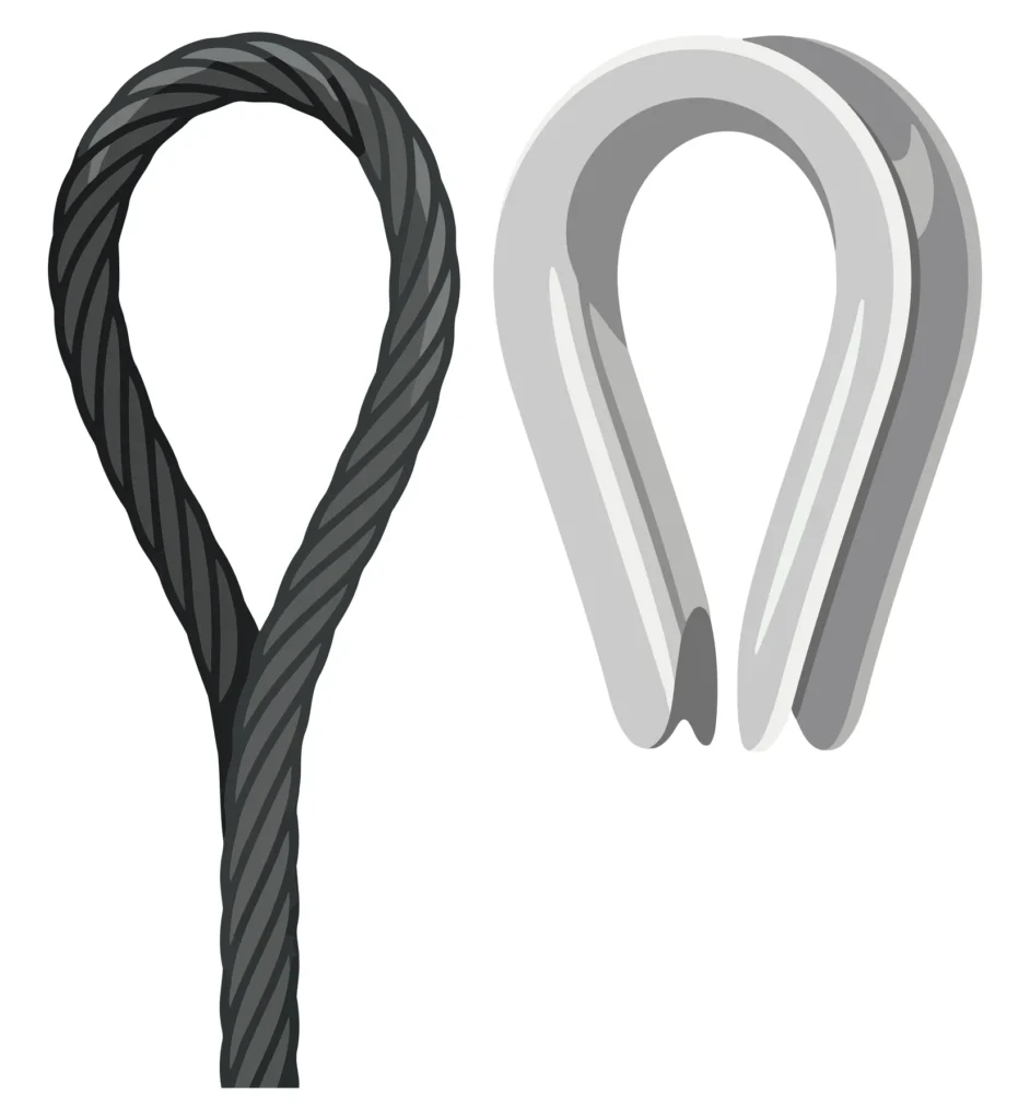wire rope loop and a metal thimble