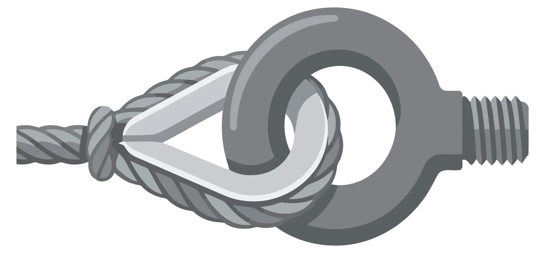 Wire Rope Loop with Metal Thimble and Eye Bolt