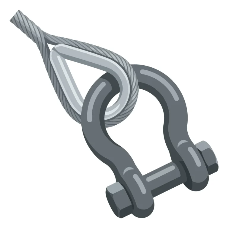 Wire Rope Thimble with Shackle Vector Illustration