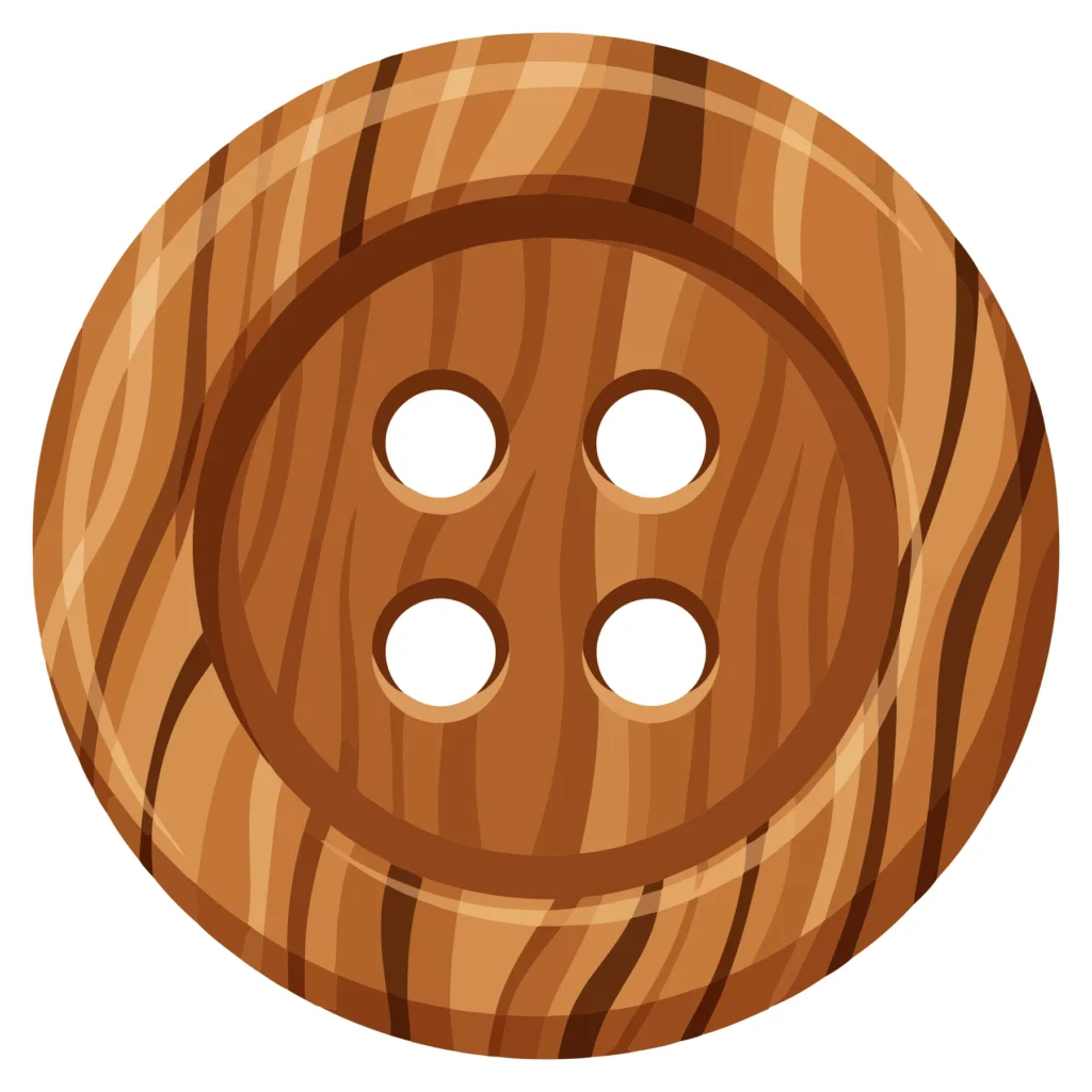 wooden button with four holes
