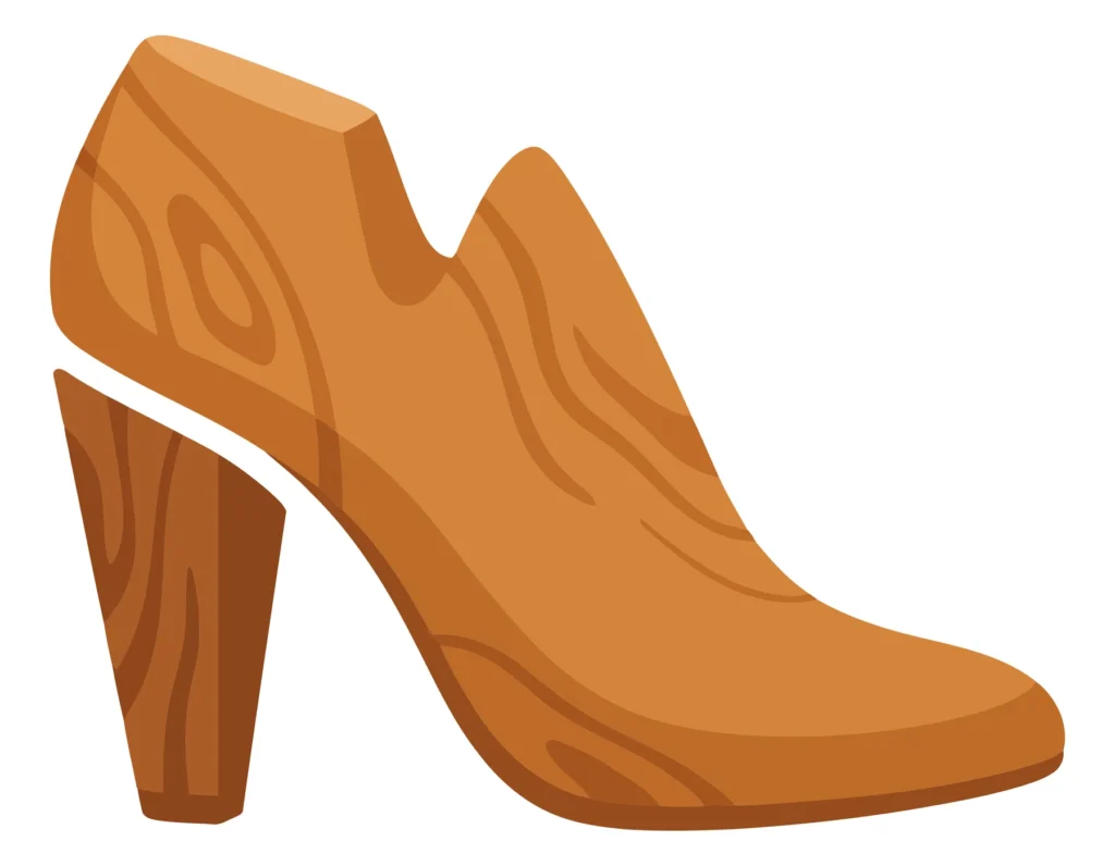 wooden high heel shoe illustration