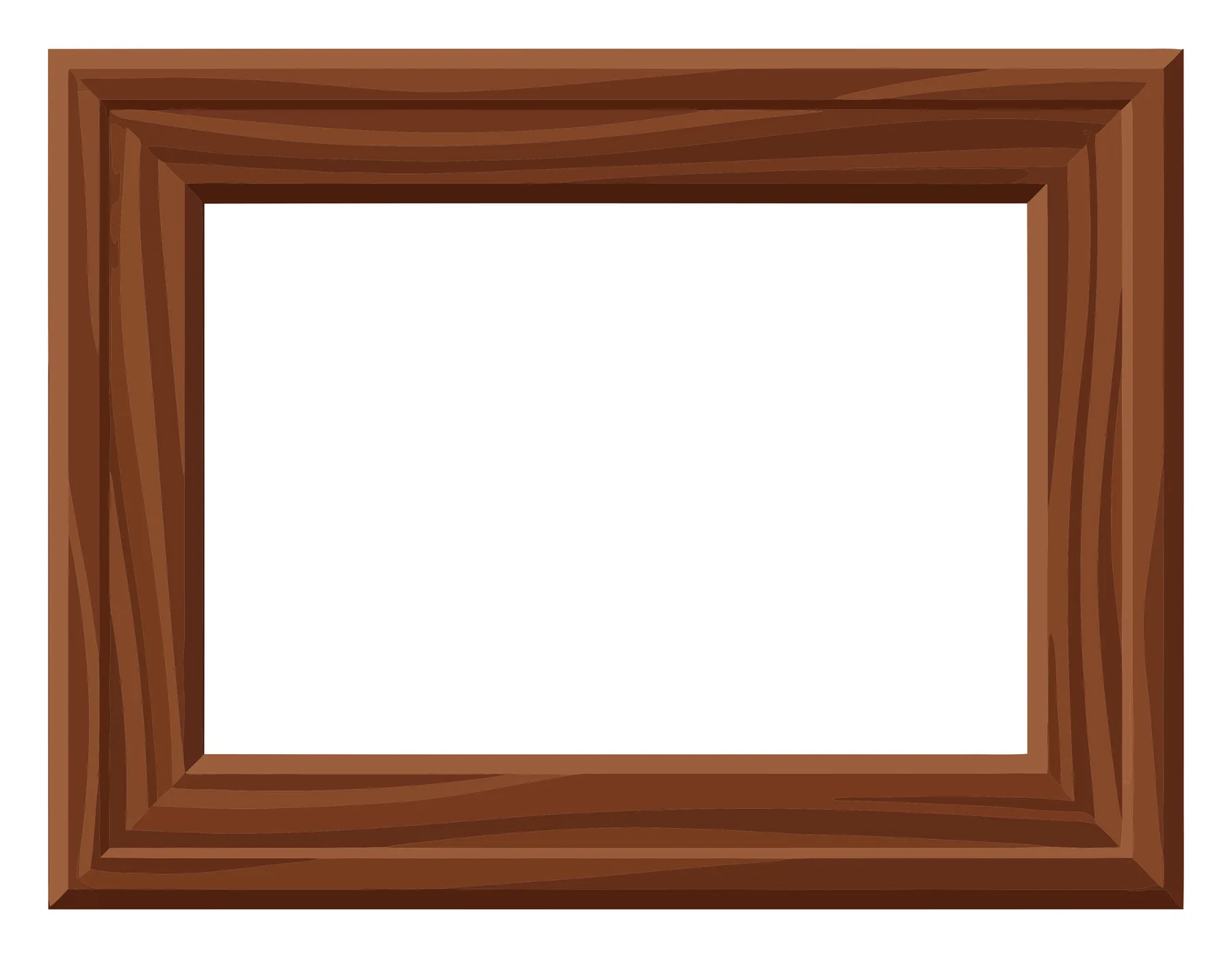 Empty Wooden Picture Frame with Natural Texture