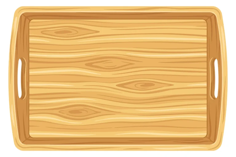 Light Wooden Serving Tray with Handles