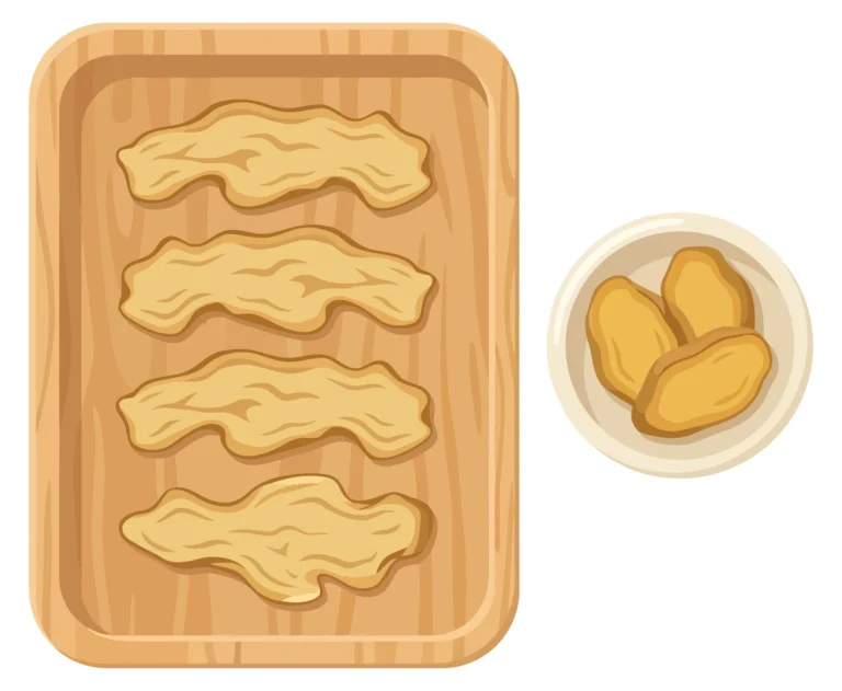 Wooden Tray with Dried Fruit Slices and Bowl of Dehydrated Snacks