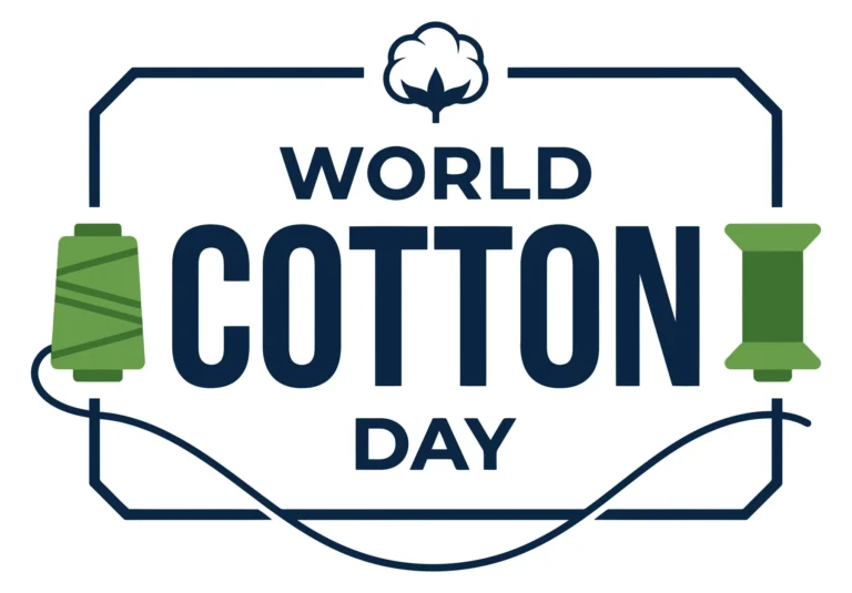 World Cotton Day Logo with Thread and Cotton Boll