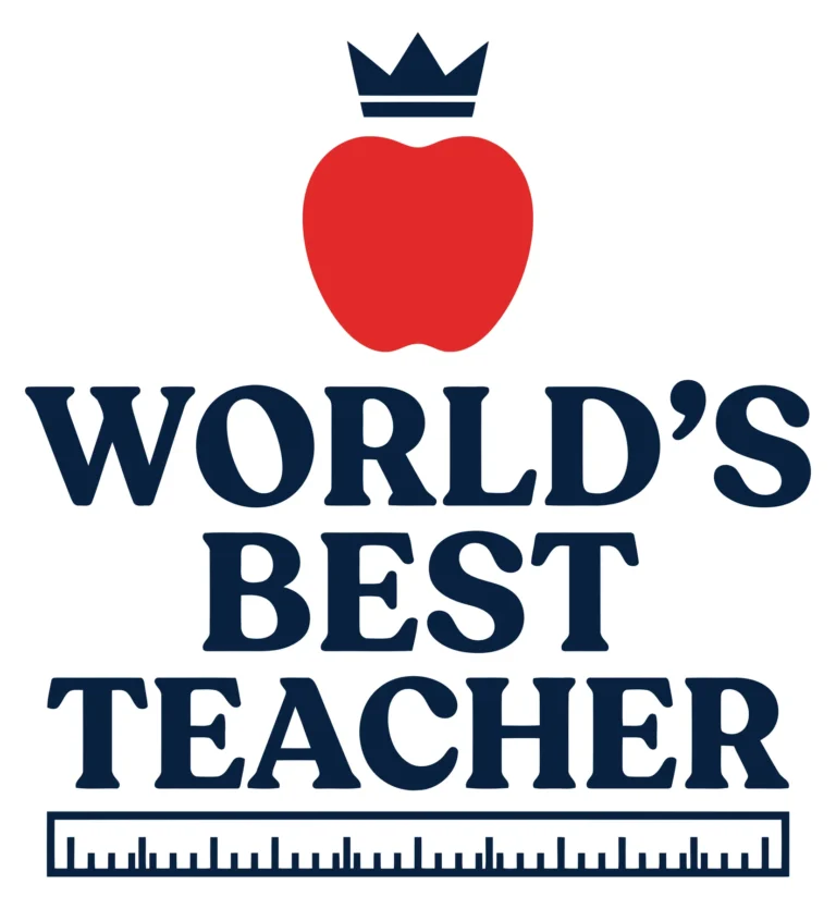 World’s Best Teacher Typography Design with Apple and Ruler