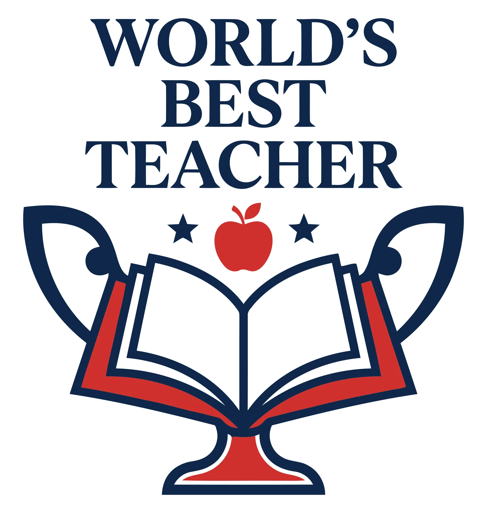 World’s Best Teacher Trophy with Apple and Book