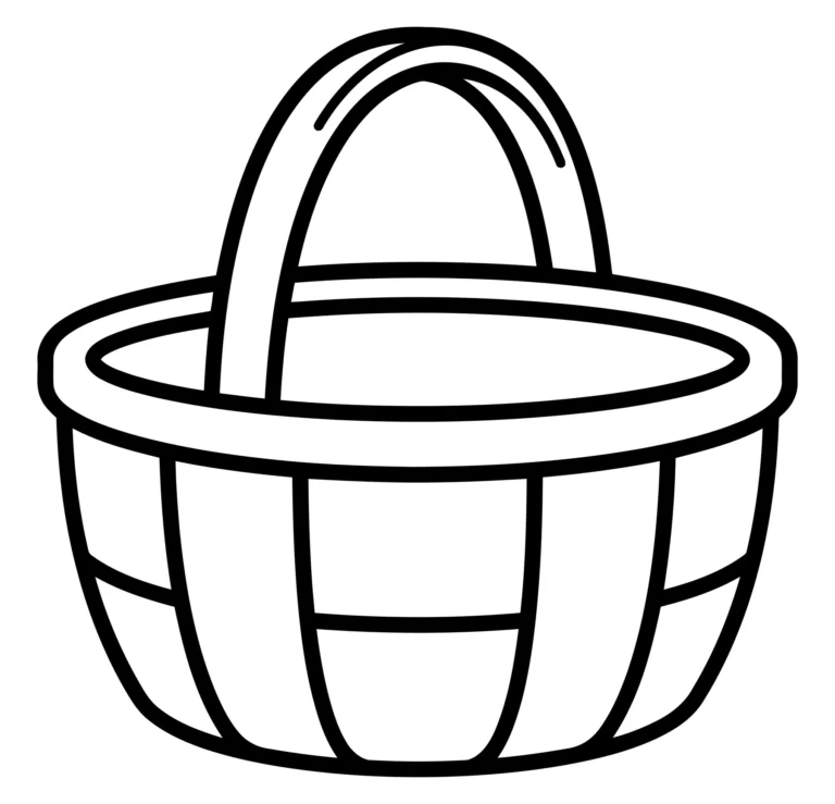 Black and White Woven Basket Icon Vector