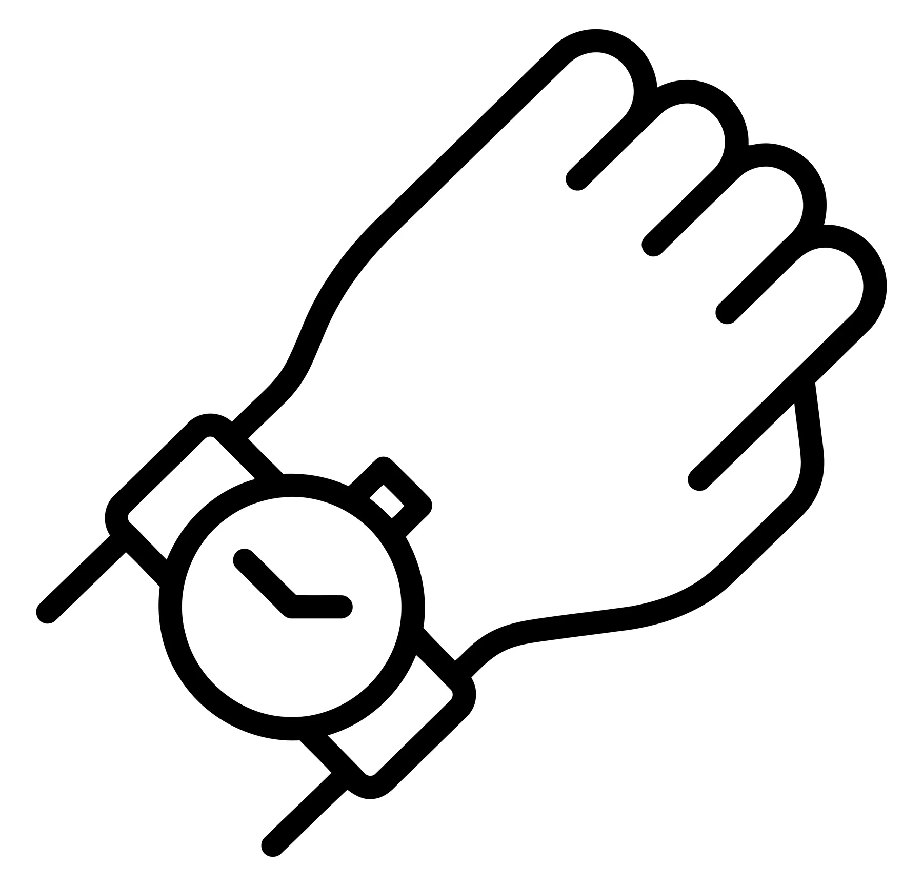 Minimalist Line Art Wristwatch Icon Vector