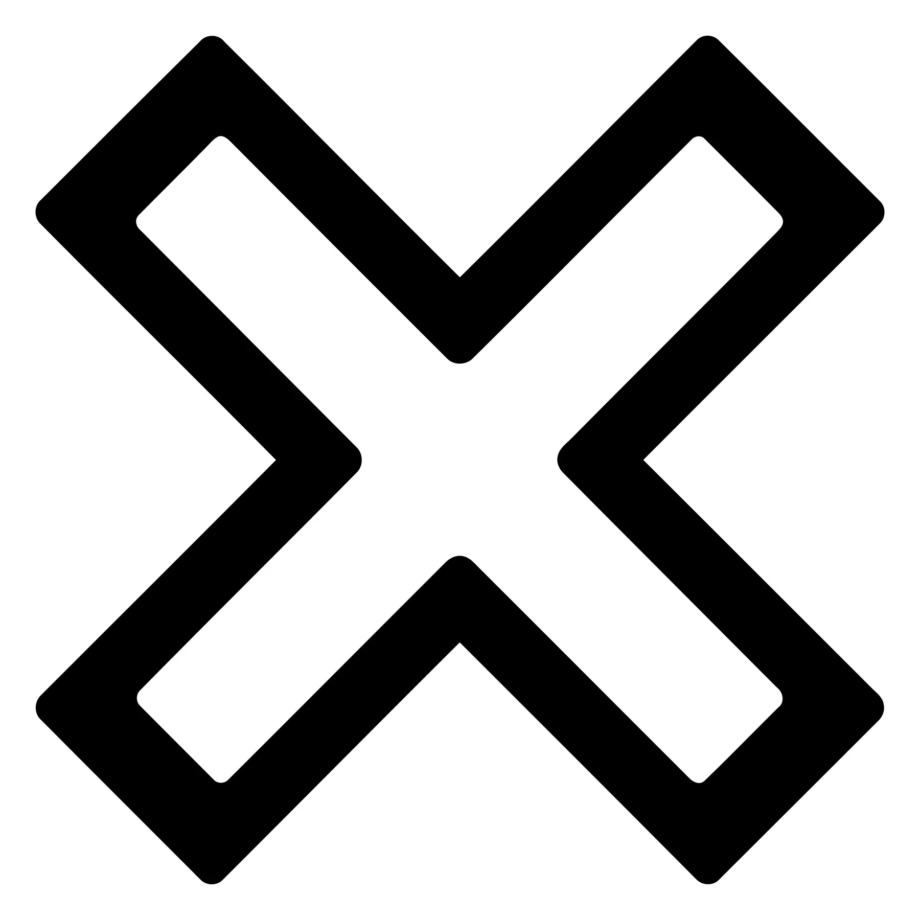 Black X Mark Icon in Minimalist Vector Style