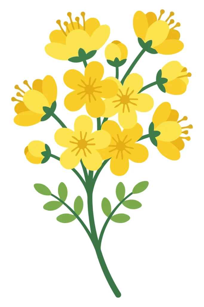 yellow flowers bouquet illustration