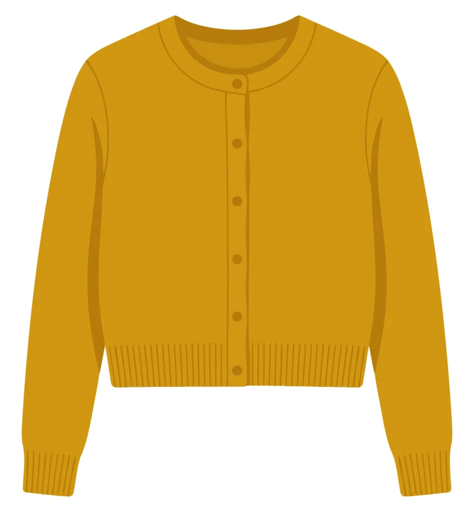 yellow knitted cardigan sweater