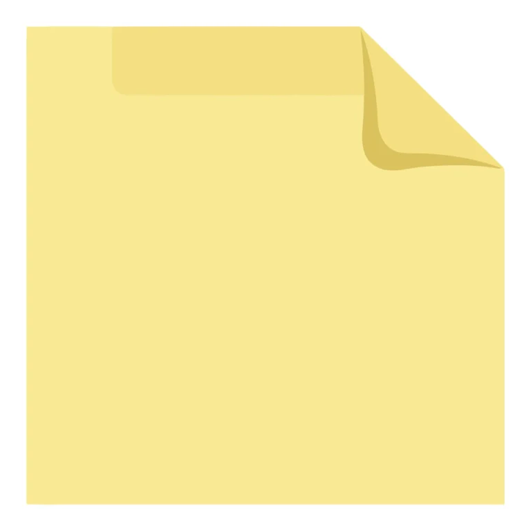 yellow sticky note with folded corner