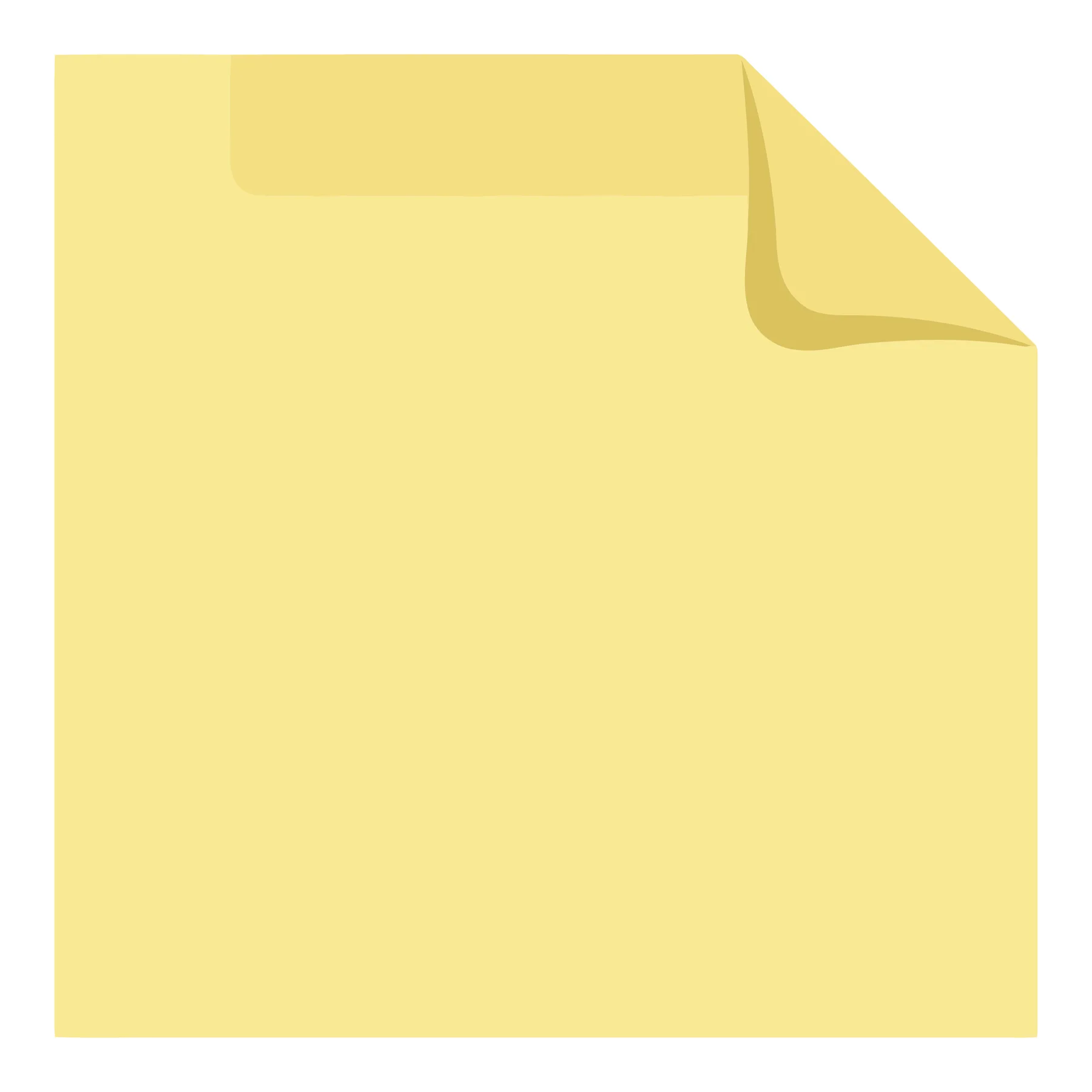 Yellow Sticky Note with Folded Corner Vector Illustration
