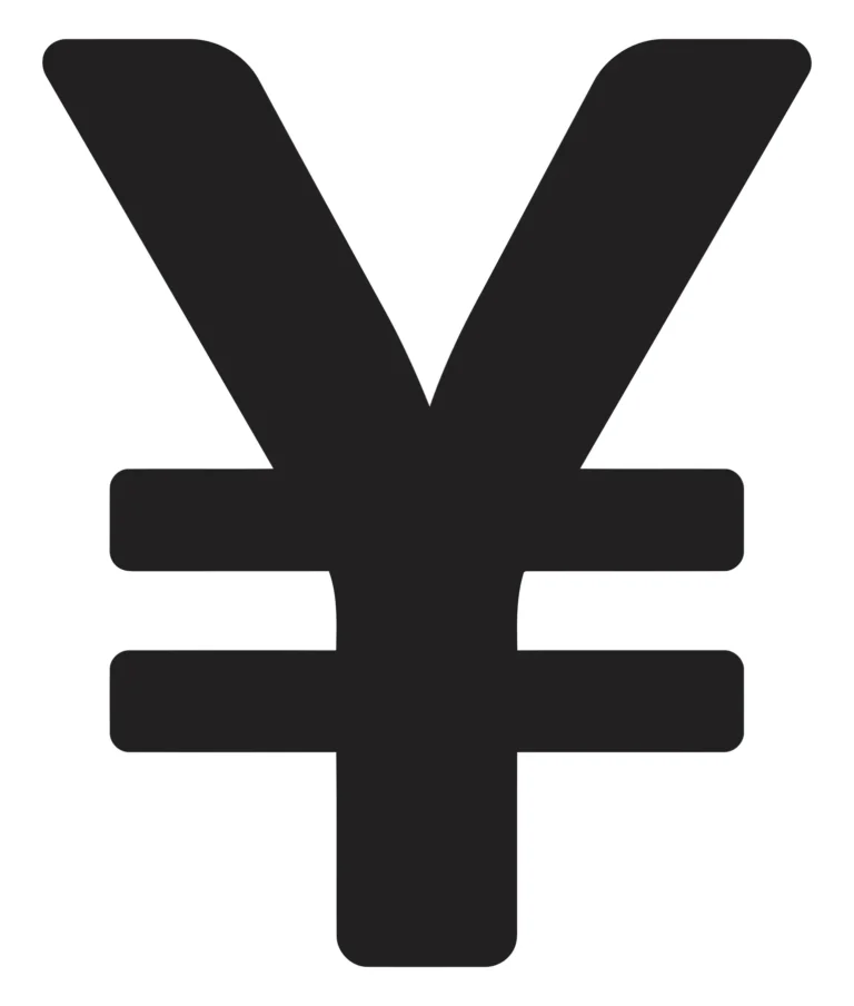 Black Yen Currency Symbol Vector Icon