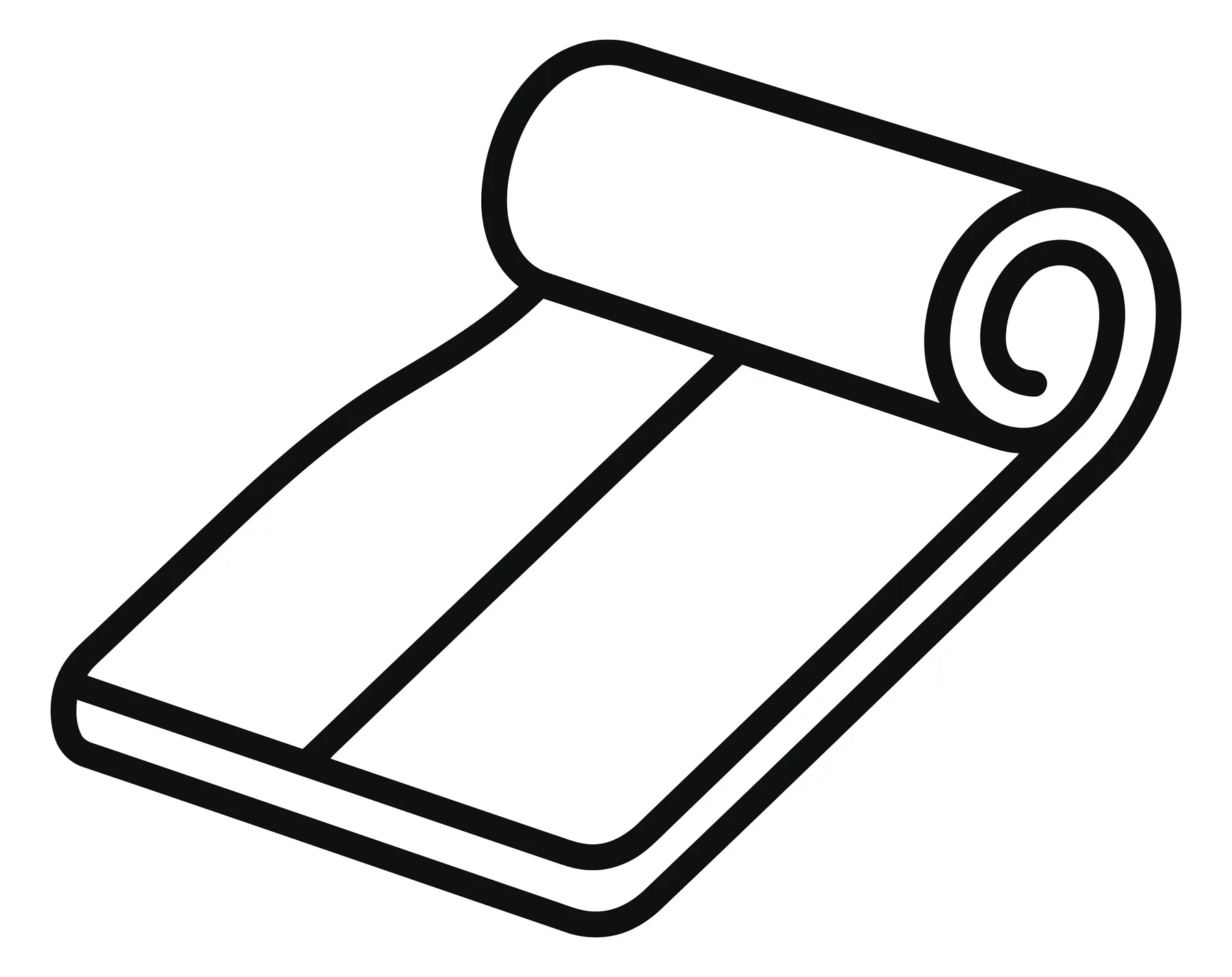 Black and White Yoga Mat Icon Vector